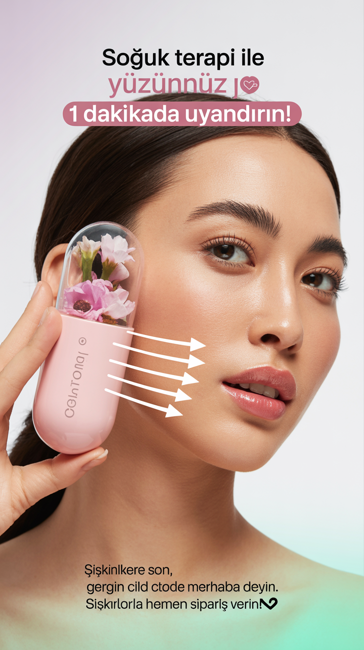 Cilt Bakım Buz Yüz Silindiri - Evde Spa Keyfi, Gözenek Sıkılaştırıcı, Anti-Aging | Caddea