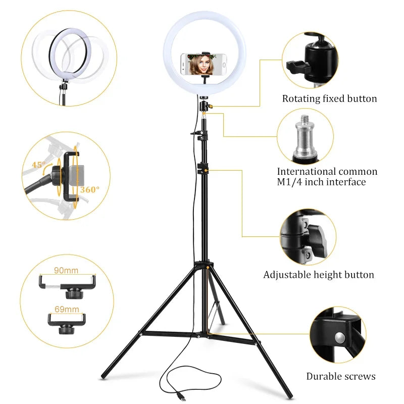 Ring Light 10 İnç LED - Uygun Fiyat, Tripod Dahil, Softbox Alternatifi | Caddea