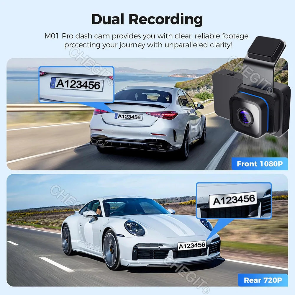 2 Kanallı Araç Kamerası 1080P Ön ve Arka Görüş Kamerası Araç Video Kaydedici