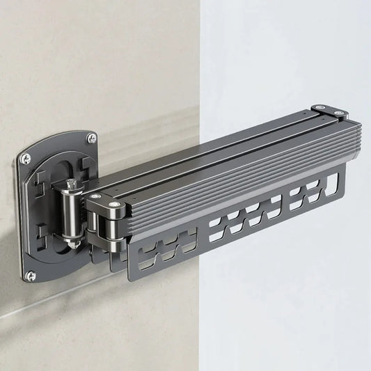 Katlanır Duvar Tipi Çamaşır Kurutma Rafı - Delmeden Monte Geri Çekilebilir Askılık