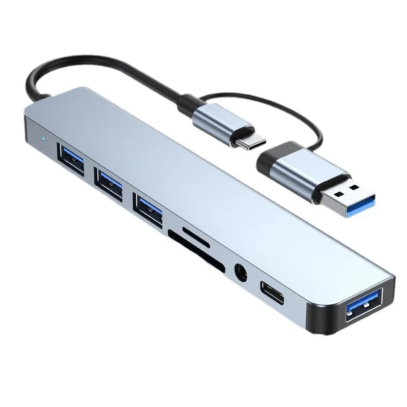 8 in 2 USB-C HUB Çoklayıcı - Type C Docking Station Adaptör Kart Okuyucu
