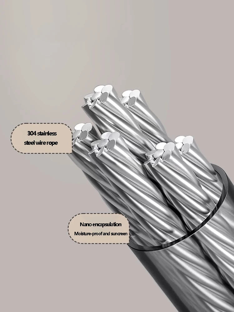 Duvara Monte Çamaşır İpi - Geri Çekilebilir Katlanır Çamaşır Askısı 10-19m